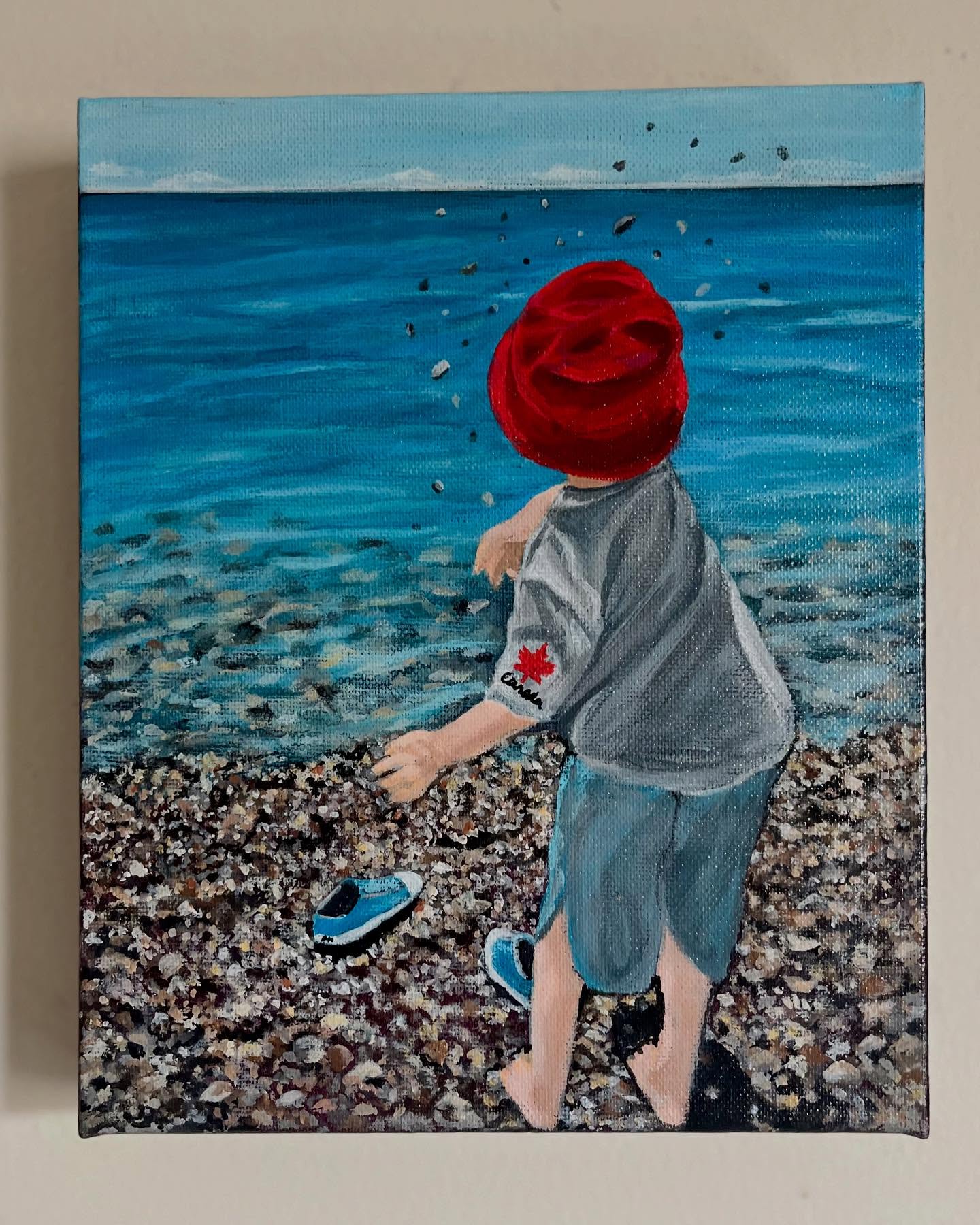 Child Skipping Stones