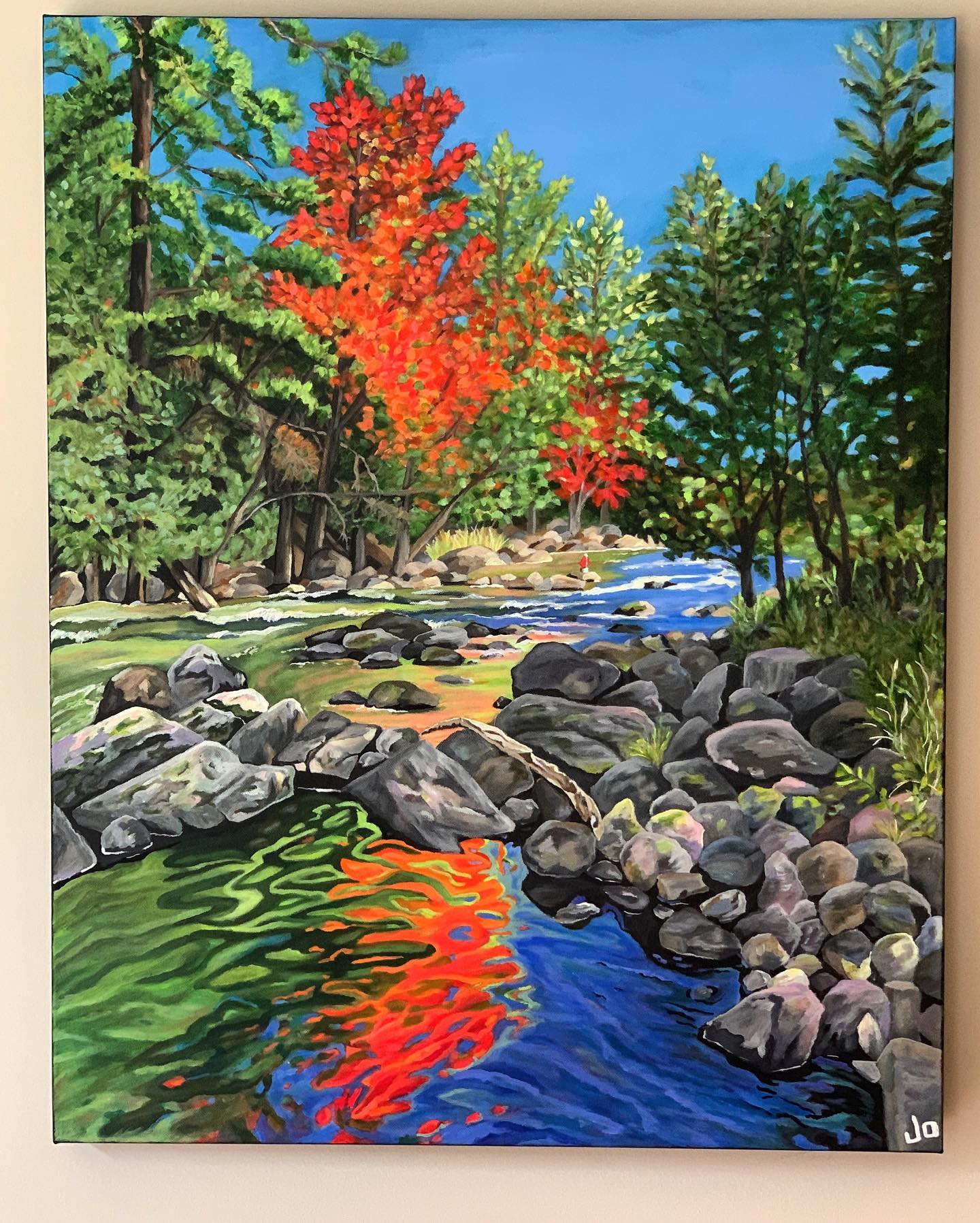 Autumn River Landscape Painting